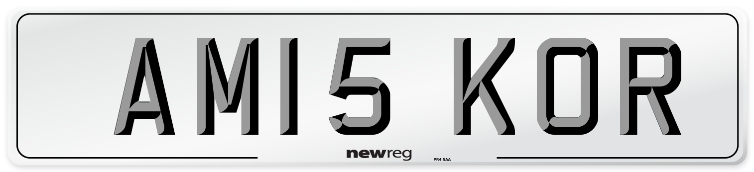 AM15 KOR Number Plate from New Reg